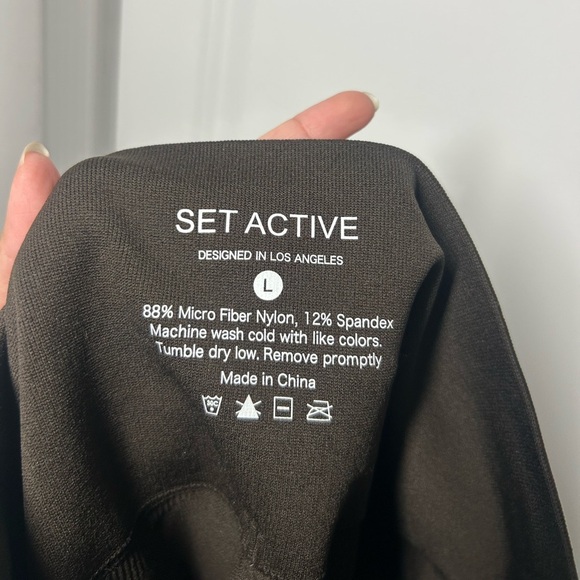 Set Active sculpt flex dark brown espresso leggings size large - Picture 12 of 13